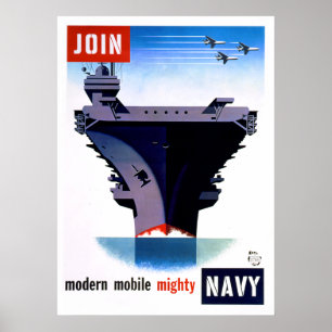 Affiches Joignez la marine puissante mobile moderne -