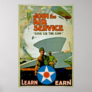 Affiches Joignez le ~ de service aérien donnent 'heu l'arme