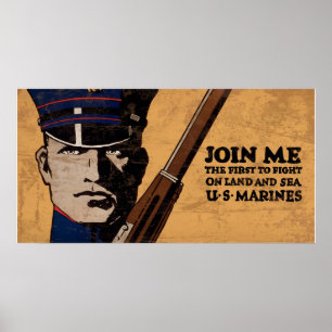 Affiches Join Me Land Sea US Marines