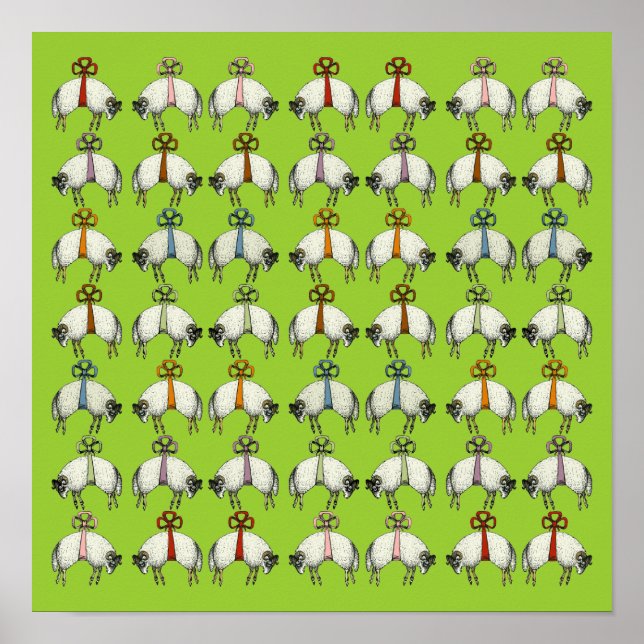 Affiches Joli Bow Sheep CHANGE DE COULEUR~ Papier d'envelop (Devant)
