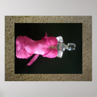 Affiches Jolie bouteille de parfum en Pink
