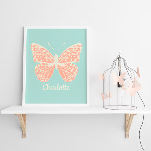 Affiches Jolie chambre de fille au papillon