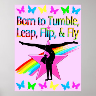 AFFICHES JOLIE FILLE DE GYMNAST TUMBLING
