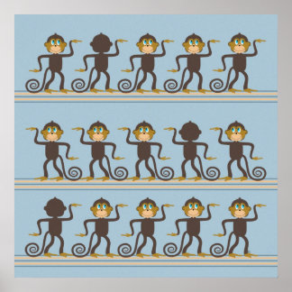 Affiches Jolie motif de safari dansante, chambre de garçon