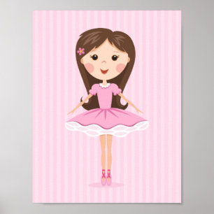 Affiches Jolie petite fille de ballerine en tutu rose