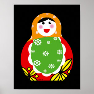 Affiches jolie poupée russe gigogne