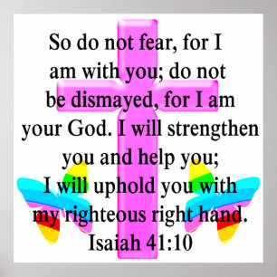 AFFICHES JOLIE SCRIPTURE ISAIAH 41:10 CONCEPTION