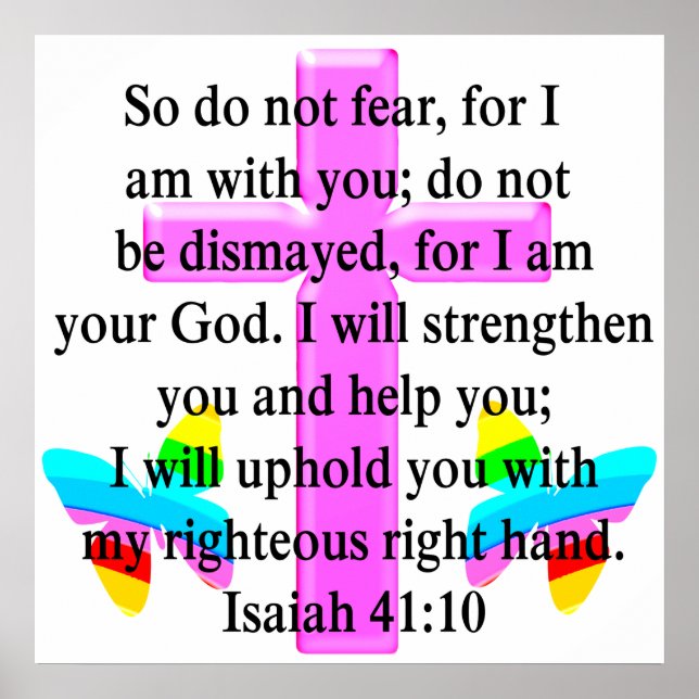 AFFICHES JOLIE SCRIPTURE ISAIAH 41:10 CONCEPTION (Devant)