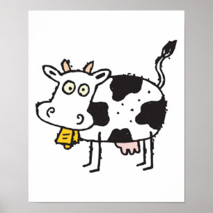 Affiches jolie vache caricaturale