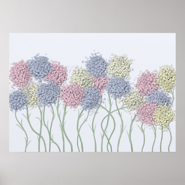 Affiches Jolies Fleurs colorées Pastel (Devant)