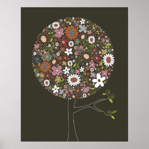 Affiches Jolies fleurs printanières arbre pop Art de nurser