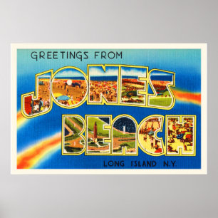 Affiches Jones Beach New York NY Vintage voyage Souvenir
