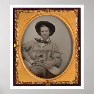 Affiches Joseph Sharp, avec une pioche, une poêle et un fus