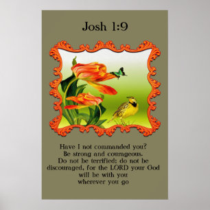 Affiches Josh 1:9 Canari jaune et noir mockbird