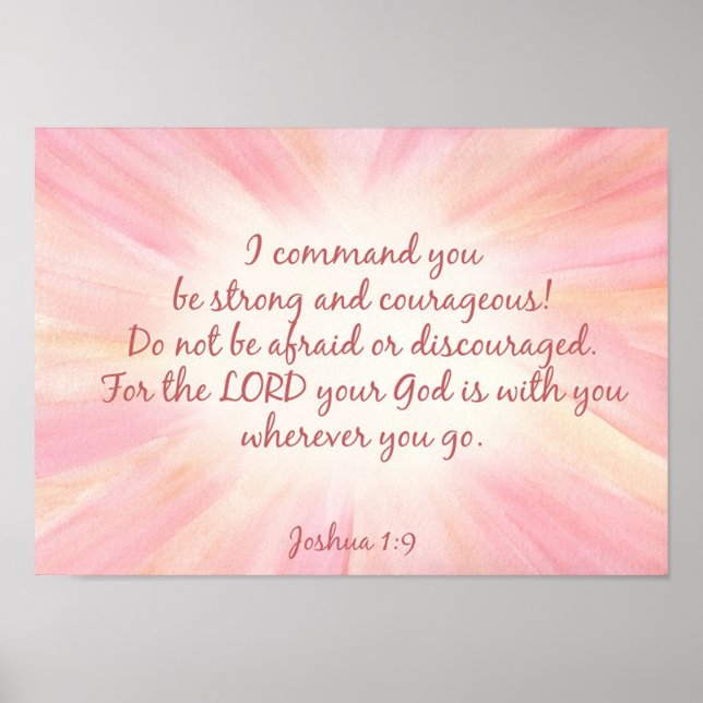 Affiches Joshua 1:9 Empreinte d'aquarelle (Devant)