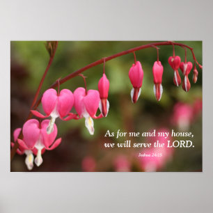 Affiches Joshua 24:15 Fleurs Cardiaques Saignantes