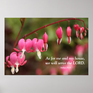 Affiches Joshua 24:15 Fleurs Cardiaques Saignantes