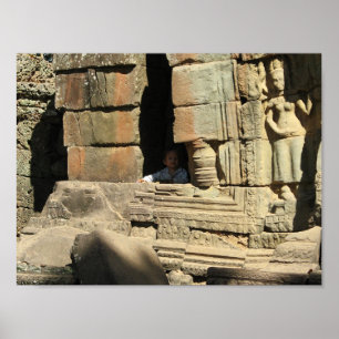 Affiches Jouer dans les ruines ... Ta Prohm, Cambodge