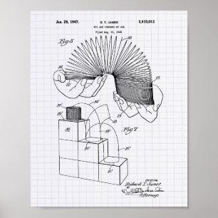 Affiches Jouet Slinky 1946 Art Brevet - Poivre Lined