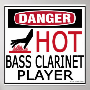 Affiches Joueur chaud de clarinette basse