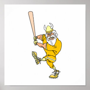 Affiches Joueur de baseball viking en colère