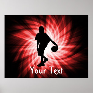 Affiches Joueur De Basket; Rouge