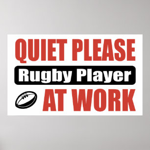 Affiches Joueur De Rugby Au Travail