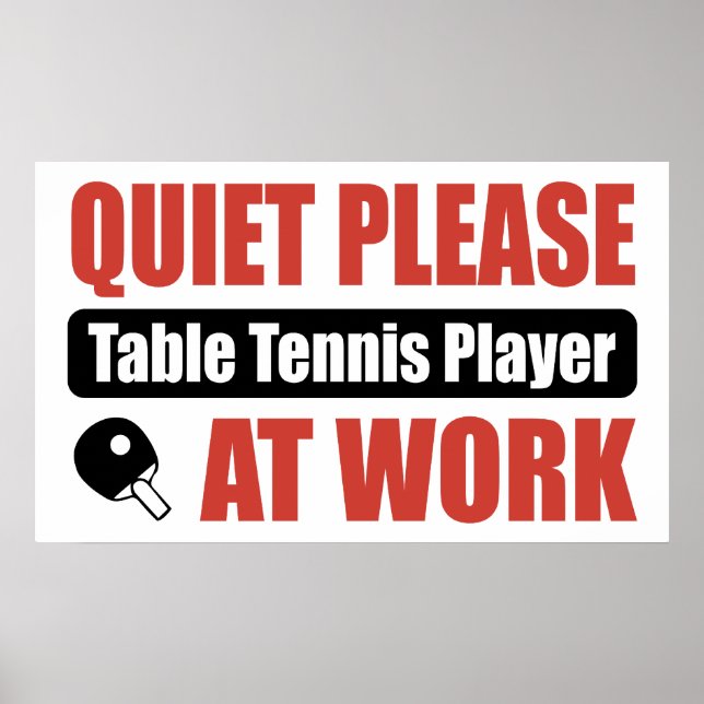 Affiches Joueur De Tennis De Table Au Travail (Devant)