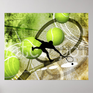 Affiches joueur de tennis des hommes "Match Point "
