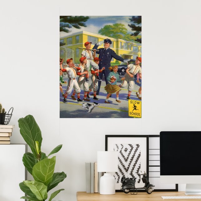 Affiches Joueurs de baseball vintages et garde-frontières d (Bureau à domicile)