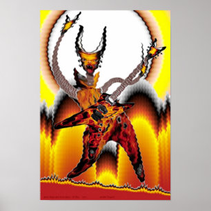 Affiches Joueurs de guitare du feu de série d'espace