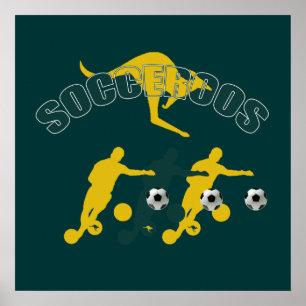 Affiches Joueurs de soccer Socceroos Bend it Kangaroo cadea