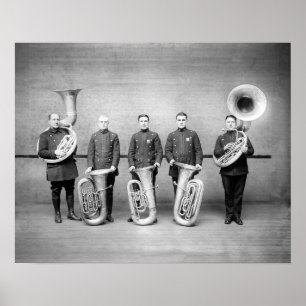 Affiches Joueurs de tuba de l'orchestre de police, 1915. Ph