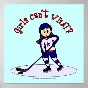 Affiches Joueuse de hockey pour filles légères
