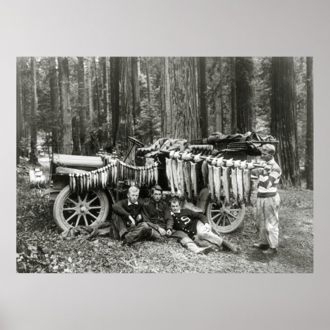 Affiches Jour de pêche à Big Lagoon, 1908 (Devant)