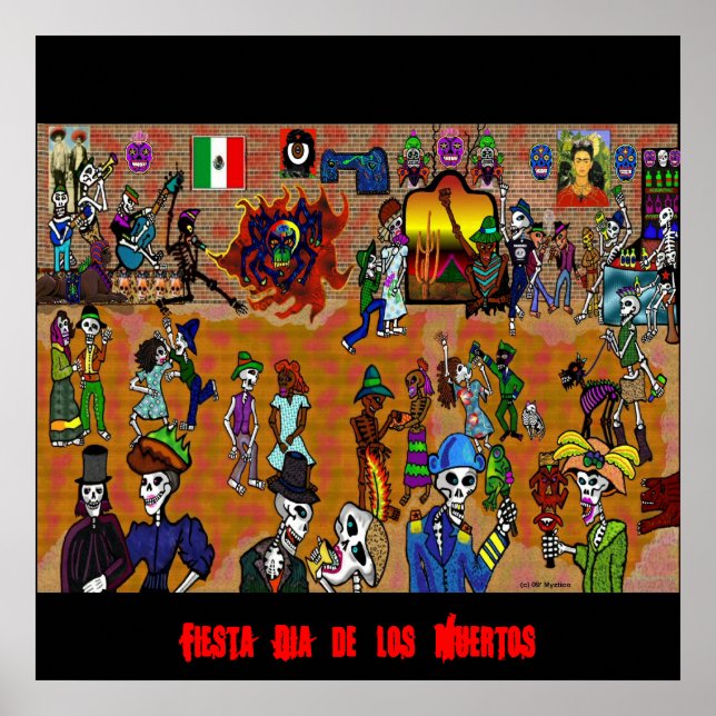 Affiches jour des morts2, Fiesta Dia de los Muertos (Devant)