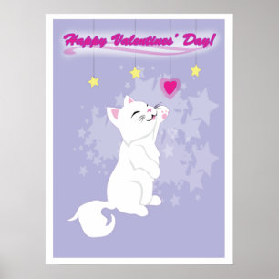 Affiches Jour des Valentines Cute Kitty