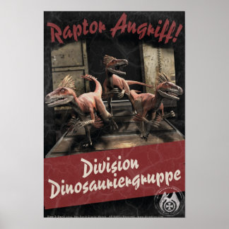 Affiches Jour J de Dino : Attaque de Raptor