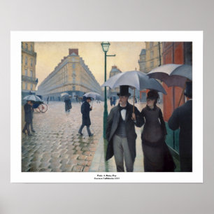 Affiches Journée de la Pluie de Paris par Gustave Caillebot