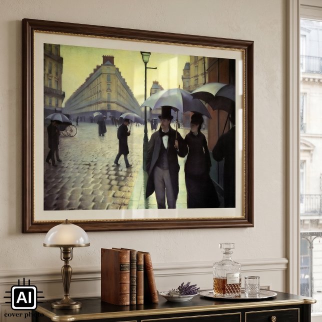 Affiches Journée de la Pluie de Paris par Gustave Caillebot (Paris Street, Rainy Day (aka Paris: A Rainy Day) by Gustave Caillebotte is vintage impressionism art)