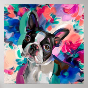 Affiches 'Joy' Boston Terrier Dog Art imprimé sur papier