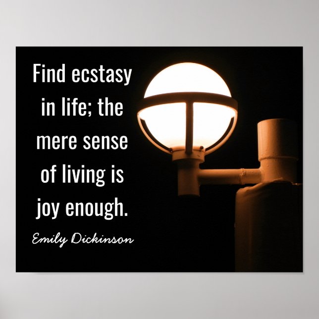 Affiches Joy Enough — Citation d'Emily Dickinson - Art Prin (Devant)