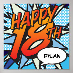 Affiches Joyeux 18e Bande Dessinée Pop Art