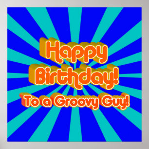Affiches Joyeux anniversaire à un type Super