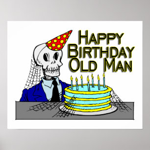 Affiches Joyeux Anniversaire Spider Web Vieux Homme