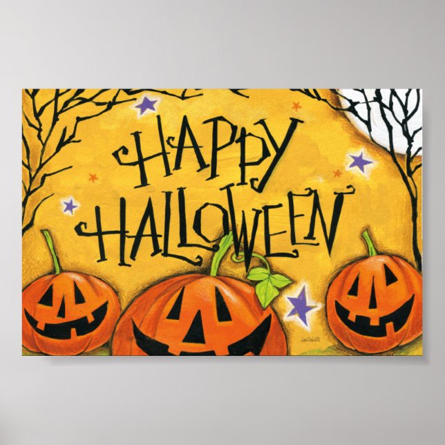 Affiches Joyeux Citrouilles d'Halloween (Devant)