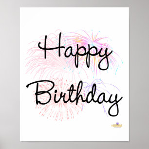 Affiches Joyeux Firworks d'anniversaire