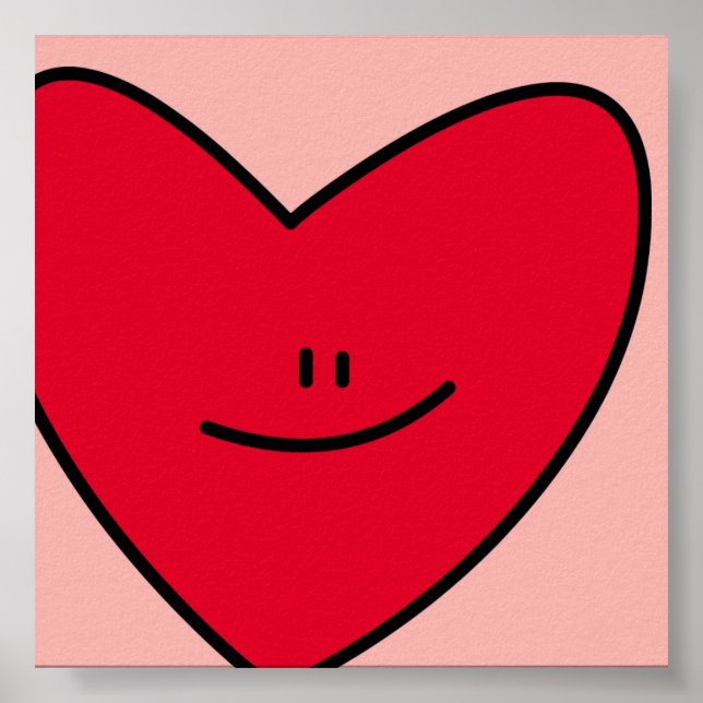 Affiches Joyeux imprimé Coeur (Devant)