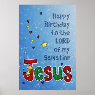 Affiches 'Joyeux Jésus d'anniversaire' : Un grand étreinte