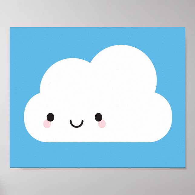 Affiches Joyeux Kawaii Cloud (Devant)